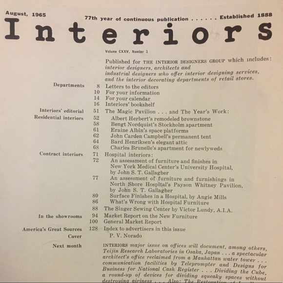 👀BOGO Free! August ´65 Interiors Magazine Vintage - Picture 4 of 14